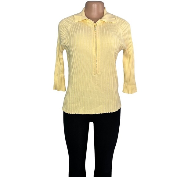 3/$30 🍂 Belldini Yellow Knit Y2K Bling Collared Sweater - Picture 2 of 9